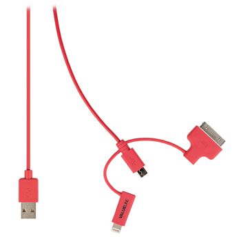 Cable 20 Micro Usb B Usb Aadap Lightn 30 Pin 1m Rojo
